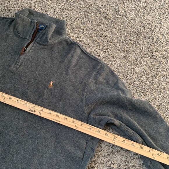 Polo Ralph Lauren Gray Half-Zip Pullover XL Mens Cotton Blend Long Sleeve Sweate - Picture 6 of 7